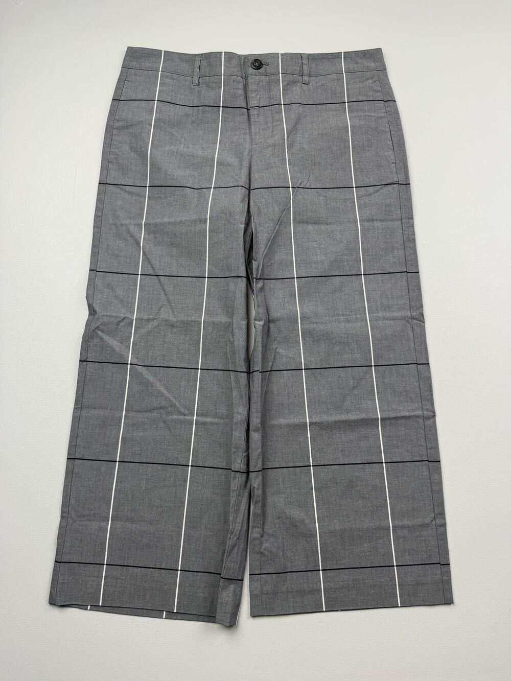 J. Jill Pants Womens 10 Gray Plaid Cropped Relaxed Fit Dress Work Office Career